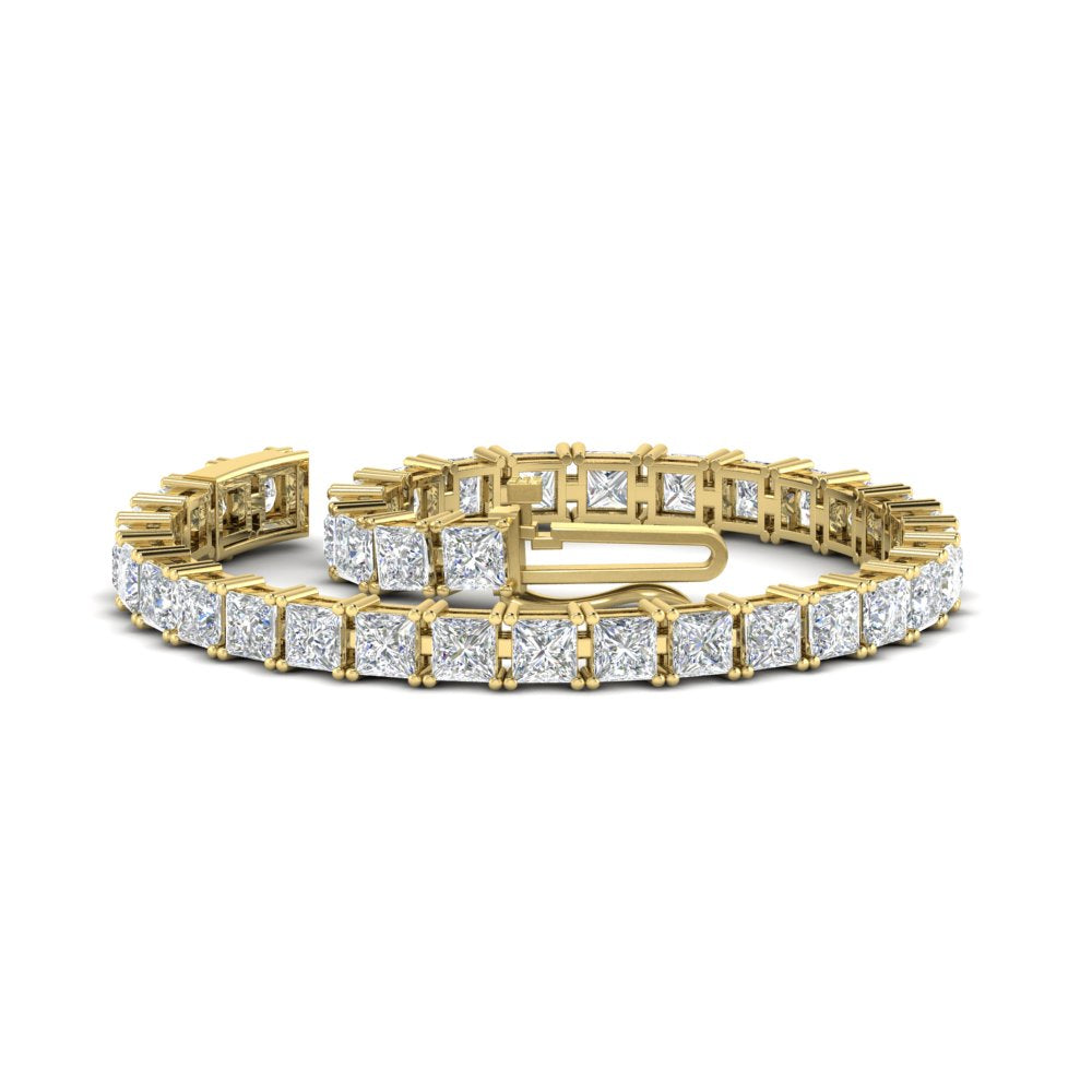 18 Ct Princess Cut Basket Tennis Bracelet
