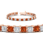 Load image into Gallery viewer, 18 Ct Princess Cut Basket Tennis Bracelet

