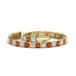 Load image into Gallery viewer, 18 Ct Princess Cut Basket Tennis Bracelet
