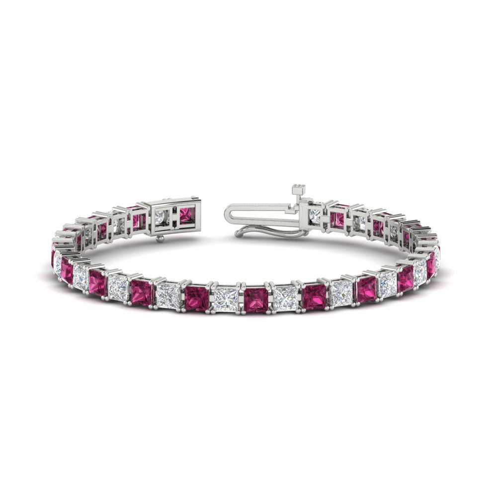 18 Ct Princess Cut Basket Tennis Bracelet