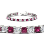 Load image into Gallery viewer, 18 Ct Princess Cut Basket Tennis Bracelet
