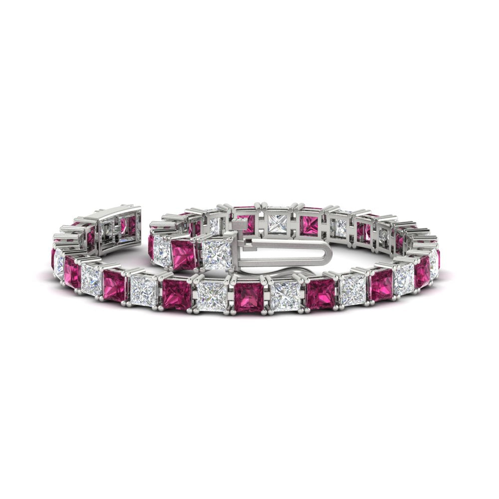 18 Ct Princess Cut Basket Tennis Bracelet
