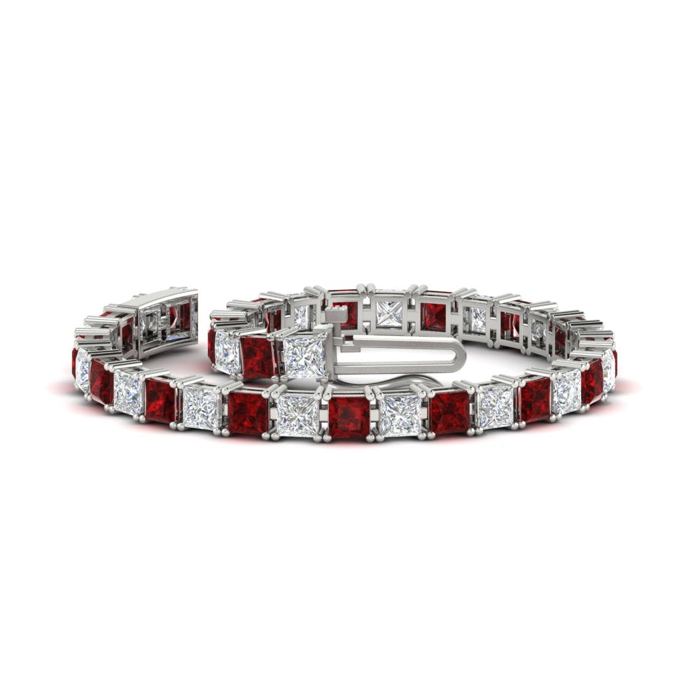 18 Ct Princess Cut Basket Tennis Bracelet