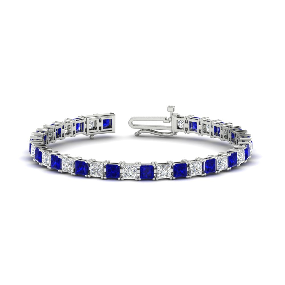 18 Ct Princess Cut Basket Tennis Bracelet
