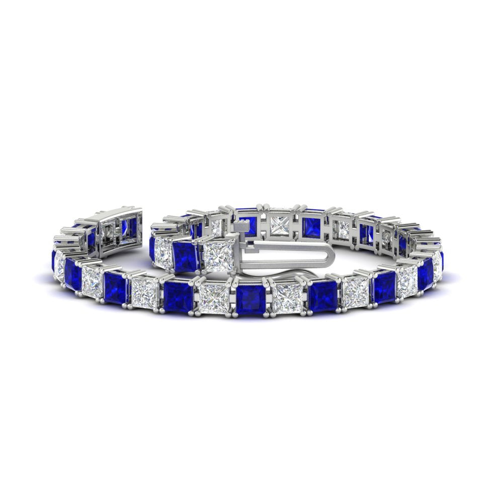 18 Ct Princess Cut Basket Tennis Bracelet