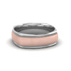 Load image into Gallery viewer, Two Tone Milgrain Square Mens Band Ring