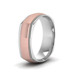 Load image into Gallery viewer, Two Tone Milgrain Square Mens Band Ring
