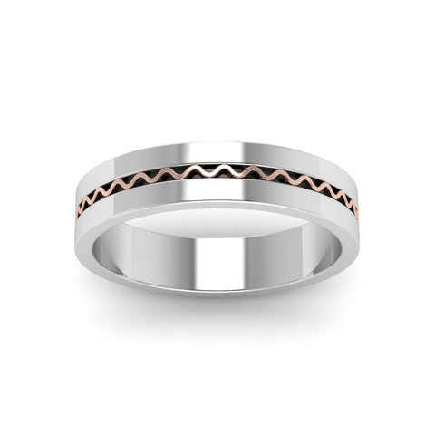 Mens Wave Comfort Fit Wedding Ring
