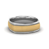 Load image into Gallery viewer, Two Tone Milgrain Square Mens Band Ring