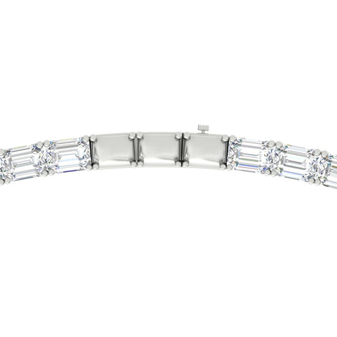 Emerald Cut Diamond Tennis Necklace