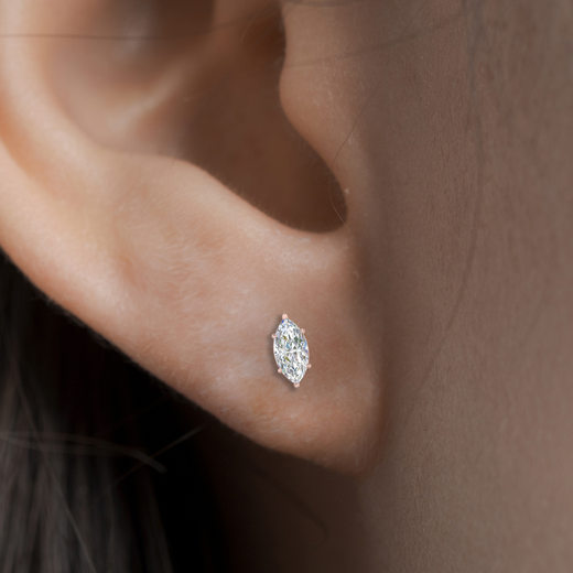 Marquise Diamond 6 Prong Stud Earrings Half Carat
