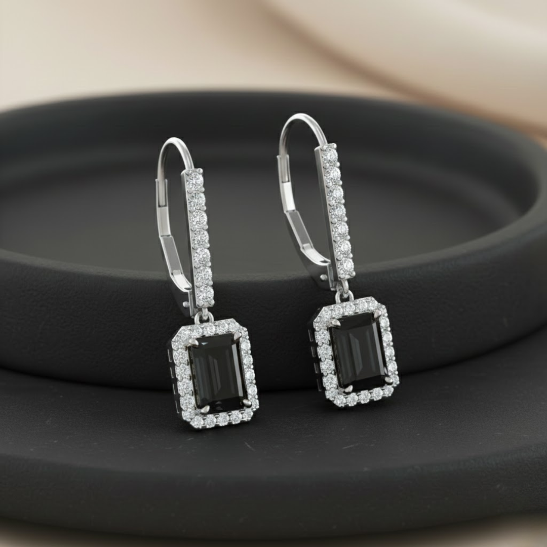 1_carat_emerald_cut_drop_halo_lever_back_earrings