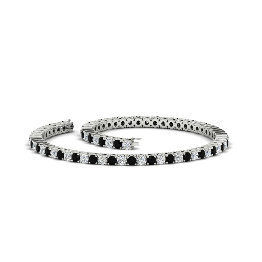 2-Carat-Diamond-Tennis-Bracelet-With-Black-Diamond-In-White-Gold-FDBRC8635ROGBLACKANGLE4-2.00-CT-NL-WG