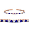 Load image into Gallery viewer, 2-Carat-Diamond-Tennis-Bracelet-With-Blue-Sapphire-In-Rose-Gold-FDBRC8635ROGSABLANGLE2-2.00-CT-NL-RG