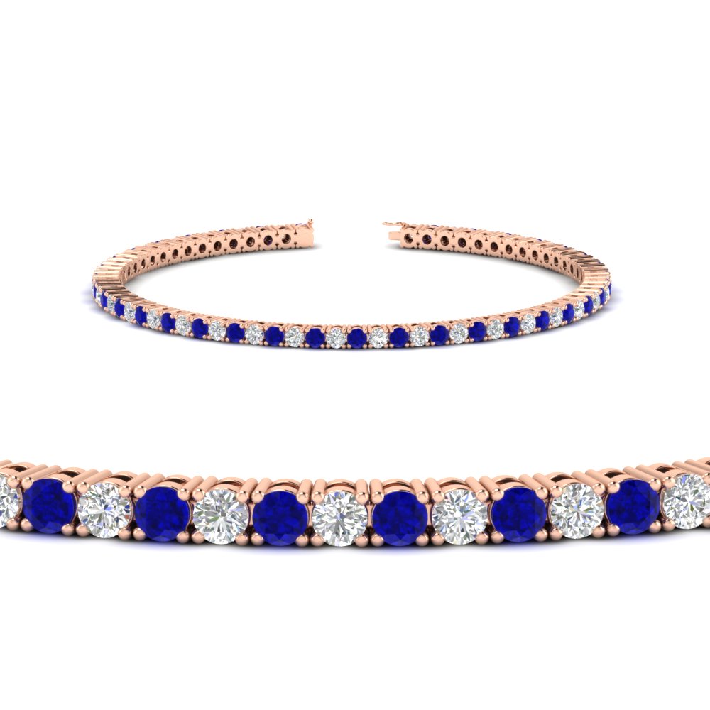 2-Carat-Diamond-Tennis-Bracelet-With-Blue-Sapphire-In-Rose-Gold-FDBRC8635ROGSABLANGLE2-2.00-CT-NL-RG