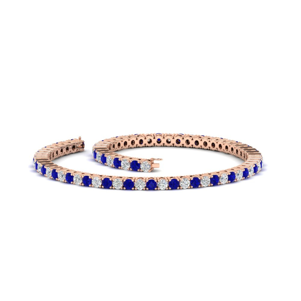 2-Carat-Diamond-Tennis-Bracelet-With-Blue-Sapphire-In-Rose-Gold-FDBRC8635ROGSABLANGLE4-2.00-CT-NL-RG