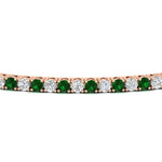Load image into Gallery viewer, 2-Carat-Diamond-Tennis-Bracelet-With-Green-Emerald-In-Rose-Gold-FDBRC8635ROGEMGRANGLE5-2.00-CT-NL-RG

