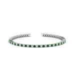 Load image into Gallery viewer, 2-Carat-Diamond-Tennis-Bracelet-With-Green-Emerald-In-White-Gold-FDBRC8635ROGEMGR-2.00-CT-NL-WG
