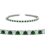 Load image into Gallery viewer, 2-Carat-Diamond-Tennis-Bracelet-With-Green-Emerald-In-White-Gold-FDBRC8635ROGEMGRANGLE2-2.00-CT-NL-WG
