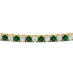 Load image into Gallery viewer, 2-Carat-Diamond-Tennis-Bracelet-With-Green-Emerald-In-Yellow-Gold-FDBRC8635ROGEMGRANGLE5-2.00-CT-NL-YG
