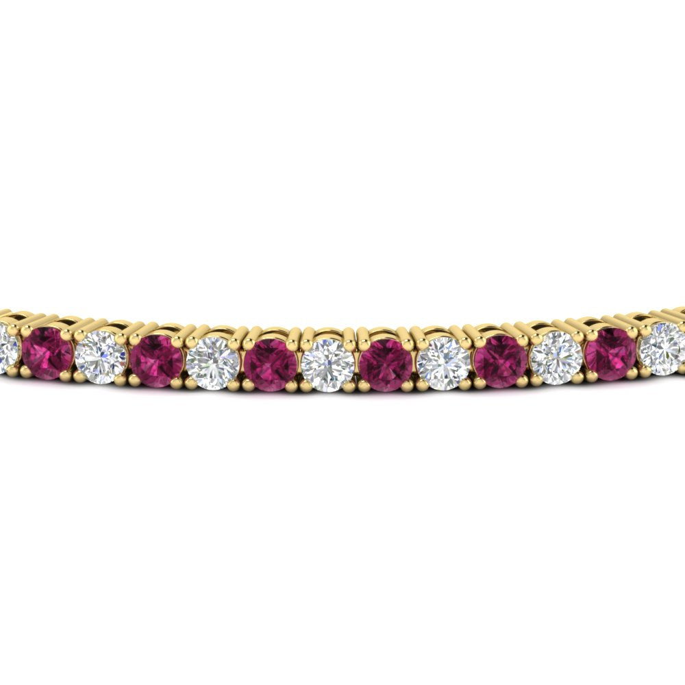 2-Carat-Diamond-Tennis-Bracelet-With-Pink-Sapphire-In-Yellow-Gold-FDBRC8635ROGSADRPIANGLE5-2.00-CT-NL-YG