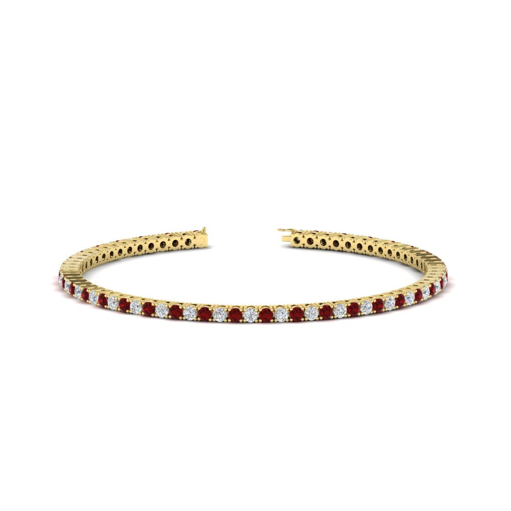 2-Carat-Diamond-Tennis-Bracelet-With-Red-Ruby-In-Yellow-Gold-FDBRC8635ROGRUDR-2.00-CT-NL-YG