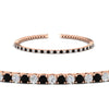 Load image into Gallery viewer, 2-Carat-Diamond-Tennis-Bracelet-with-Black-Diamond-In-Rose-Gold-FDBRC8635ROGBLACKANGLE2-2.00-CT-NL-RG