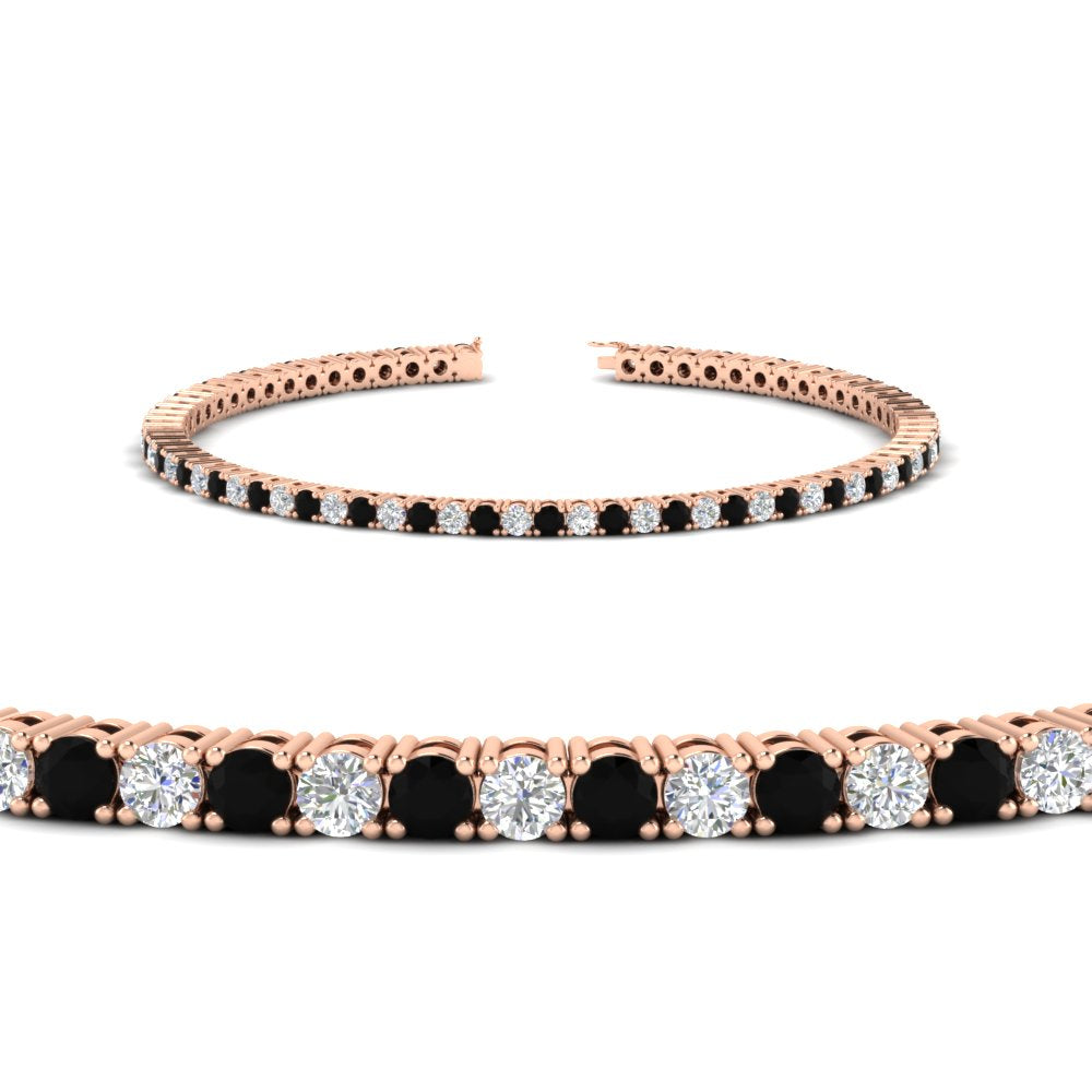 2-Carat-Diamond-Tennis-Bracelet-with-Black-Diamond-In-Rose-Gold-FDBRC8635ROGBLACKANGLE2-2.00-CT-NL-RG