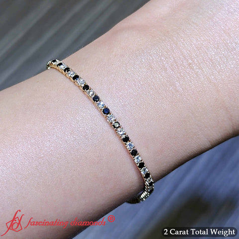 2-Carat-Diamond-Tennis-Bracelet-with-Black-Diamond-In-Yellow-Gold-FDBRC8635RO-1