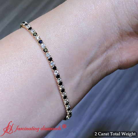 2-Carat-Diamond-Tennis-Bracelet-with-Black-Diamond-In-Yellow-Gold-FDBRC8635RO-2