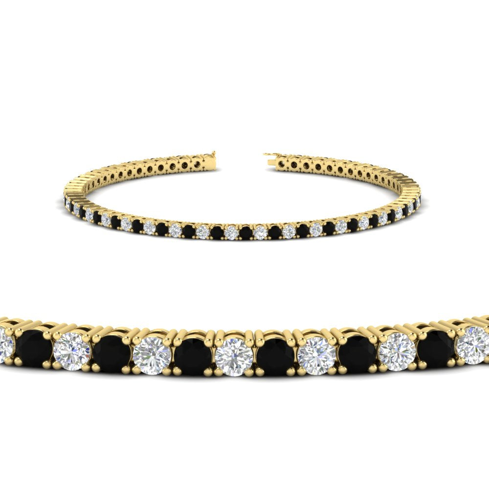 2-Carat-Diamond-Tennis-Bracelet-with-Black-Diamond-In-Yellow-Gold-FDBRC8635ROGBLACKANGLE2-2.00-CT-NL-YG
