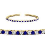 Load image into Gallery viewer, 2-Carat-Diamond-Tennis-Bracelet-with-Blue-Sapphire-In-Yellow-Gold-FDBRC8635ROGSABLANGLE2-2.00-CT-NL-YG
