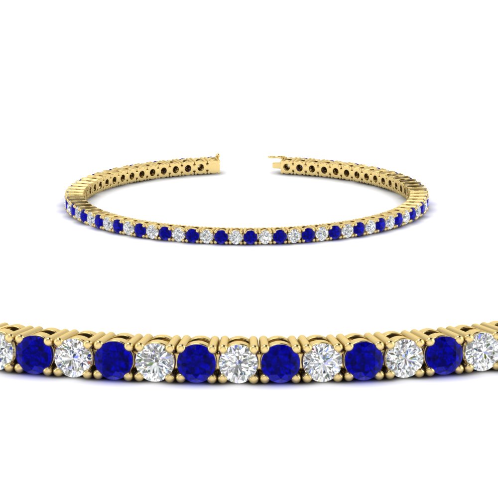 2-Carat-Diamond-Tennis-Bracelet-with-Blue-Sapphire-In-Yellow-Gold-FDBRC8635ROGSABLANGLE2-2.00-CT-NL-YG