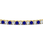 Load image into Gallery viewer, 2-Carat-Diamond-Tennis-Bracelet-with-Blue-Sapphire-In-Yellow-Gold-FDBRC8635ROGSABLANGLE5-2.00-CT-NL-YG
