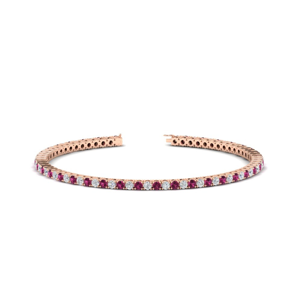 2-Carat-Diamond-Tennis-Bracelet-with-Pink-Sapphire-In-Rose-Gold-FDBRC8635ROGSADRPI-2.00-CT-NL-RG