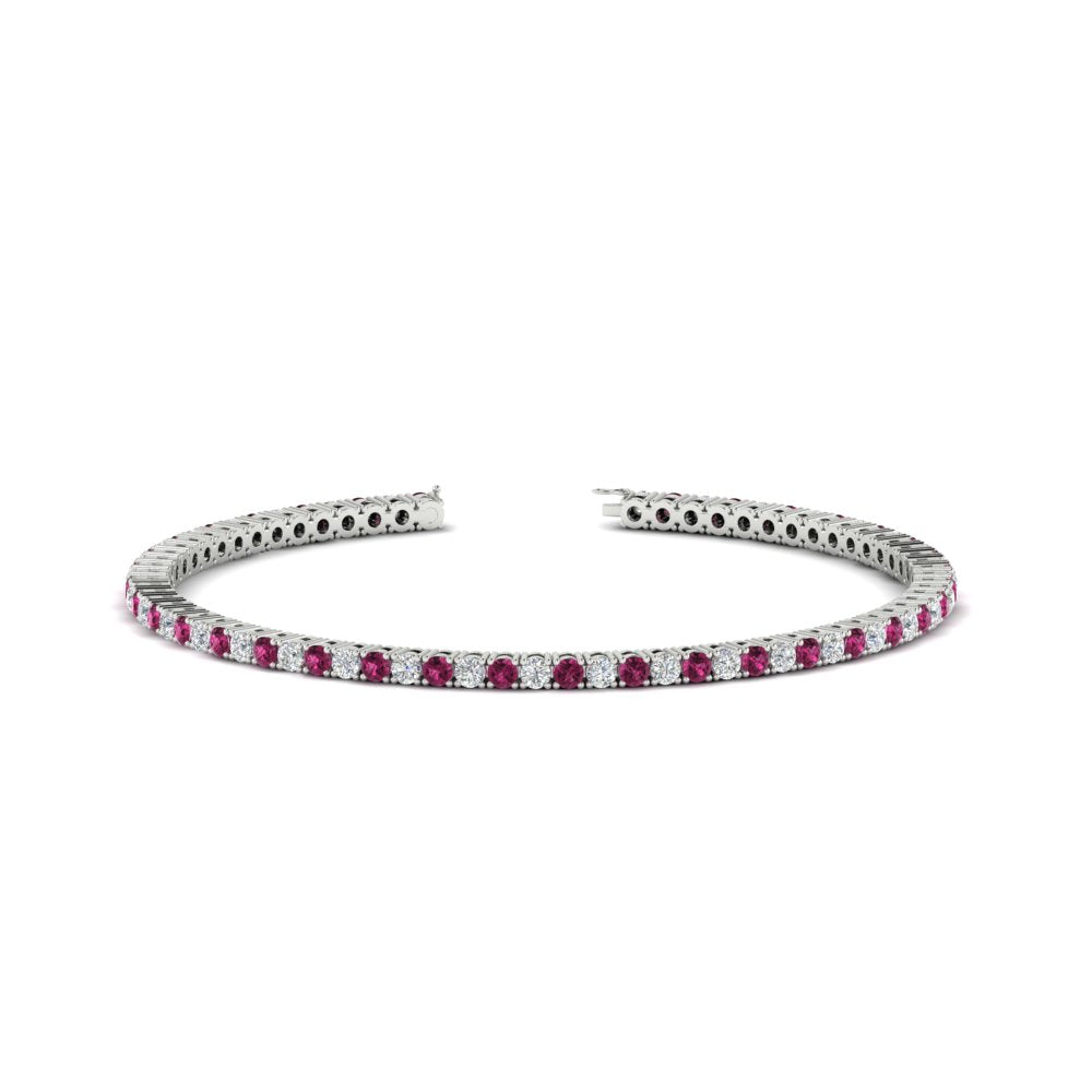 2-Carat-Diamond-Tennis-Bracelet-with-Pink-Sapphire-In-White-Gold-FDBRC8635ROGSADRPI-2.00-CT-NL-WG