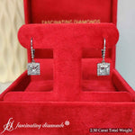 Load image into Gallery viewer, 2-Carat-Halo-Lever-Back-Princess-Cut-Earrings-in-14K-white-gold-1
