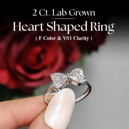 2 Carat Heart Diamond Two Stone Ring