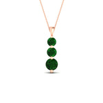 Load image into Gallery viewer, 2-carat-3-stone-classic-emerald-pendant-in-FDPD11293GEMGR-2.00CT-NL-RG
