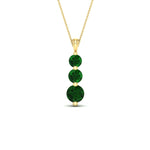 Load image into Gallery viewer, 2-carat-3-stone-classic-emerald-pendant-in-FDPD11293GEMGR-2.00CT-NL-YG
