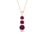 Load image into Gallery viewer, 2-carat-3-stone-classic-pink-sapphire-pendant-in-FDPD11293GSADRPI-2.00CT-NL-RG
