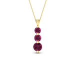 Load image into Gallery viewer, 2-carat-3-stone-classic-pink-sapphire-pendant-in-FDPD11293GSADRPI-2.00CT-NL-YG
