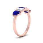 Load image into Gallery viewer, 2-carat-5-stone-wedding-band-blue-sapphire-teardrop-rose-gold-FD8294B-0.40CTGSABLANGLE3-NL-RG
