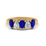 Load image into Gallery viewer, 2-carat-5-stone-wedding-band-blue-sapphire-teardrop-yellow-gold-FD8294B-0.40CTGSABLANGLE3-NL-YG
