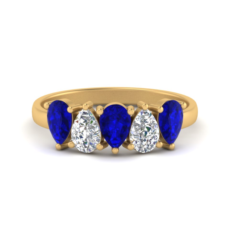 2-carat-5-stone-wedding-band-blue-sapphire-teardrop-yellow-gold-FD8294B-0.40CTGSABLANGLE3-NL-YG