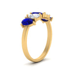 Load image into Gallery viewer, 2-carat-5-stone-wedding-band-blue-sapphire-teardrop-yellow-gold-FD8294B-0.40CTGSABLANGLE3-NL-YG
