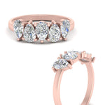 Load image into Gallery viewer, 2-carat-5-stone-wedding-band-diamond-teardrop-rose-gold-FD8294B-0.40CTANGLE3-NL-RG
