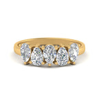 Load image into Gallery viewer, 2-carat-5-stone-wedding-band-diamond-teardrop-yellow-gold-FD8294B-0.40CTANGLE3-NL-YG
