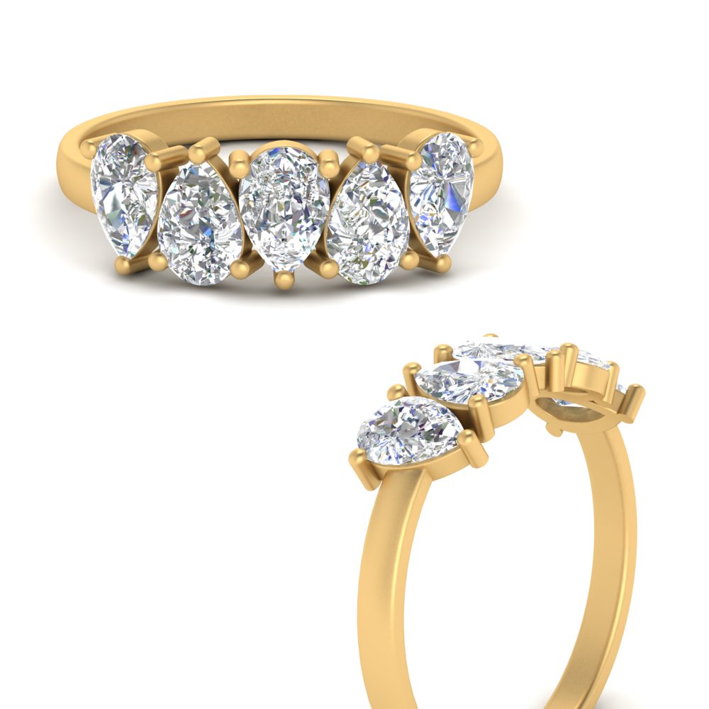 2-carat-5-stone-wedding-band-diamond-teardrop-yellow-gold-FD8294B-0.40CTANGLE3-NL-YG