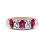 Load image into Gallery viewer, 2-carat-5-stone-wedding-band-pink-sapphire-teardrop-rose-gold-FD8294B-0.40CTGSADRPIANGLE3-NL-RG
